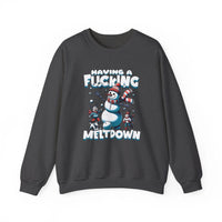 Thumbnail for Snowman F*cking Meltdown NSFW Funny Christmas Sweater - Sunlit Funlit Country Music Tees