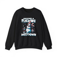 Thumbnail for Snowman F*cking Meltdown NSFW Funny Christmas Sweater - Sunlit Funlit Country Music Tees