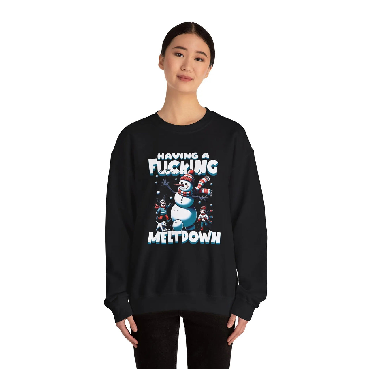 Snowman F*cking Meltdown NSFW Funny Christmas Sweater - Sunlit Funlit Country Music Tees