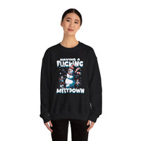 Thumbnail for Snowman F*cking Meltdown NSFW Funny Christmas Sweater - Sunlit Funlit Country Music Tees