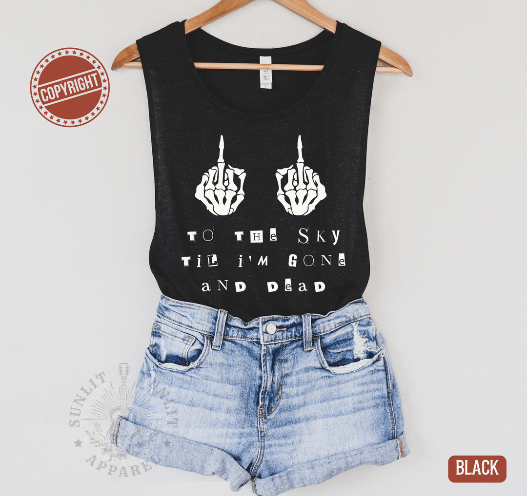 Sold Out Middle Finger Muscle Tank - Hardy Concert Tank - Sunlit Funlit | Graphic Tees for Country Concert Addicts