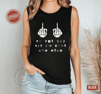 Thumbnail for Sold Out Middle Finger Muscle Tank - Hardy Concert Tank - Sunlit Funlit | Graphic Tees for Country Concert Addicts