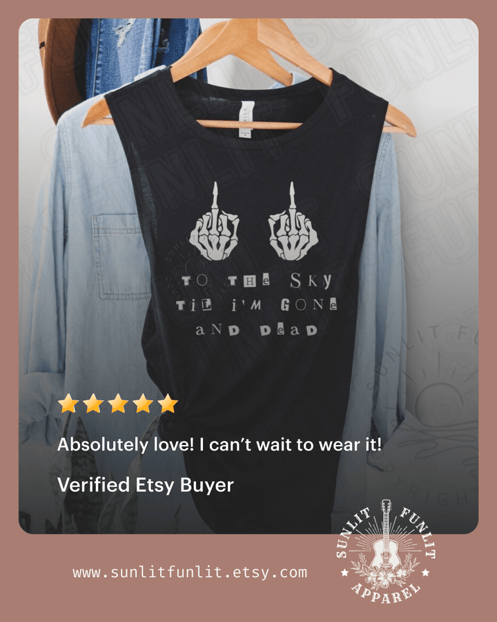 Sold Out Middle Finger Muscle Tank - Hardy Concert Tank - Sunlit Funlit | Graphic Tees for Country Concert Addicts