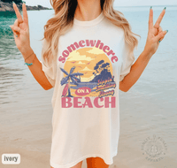 Thumbnail for Somewhere On A Beach Country Comfort Colors Tee - Sunlit Funlit | Graphic Tees for Country Concert Addicts
