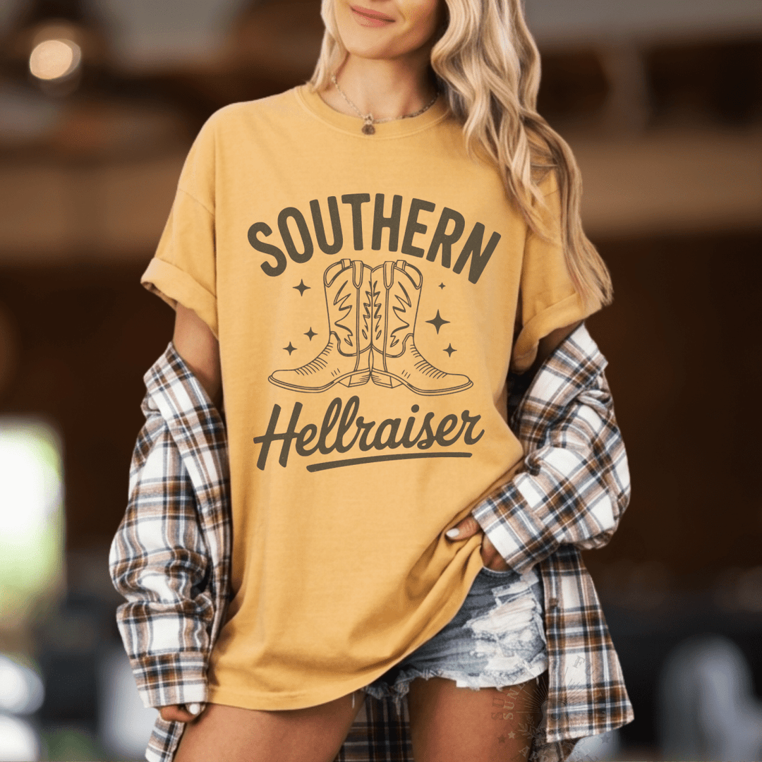 Southern Hellraiser Country Concert Shirt - Sunlit Funlit | Graphic Tees for Country Concert Addicts