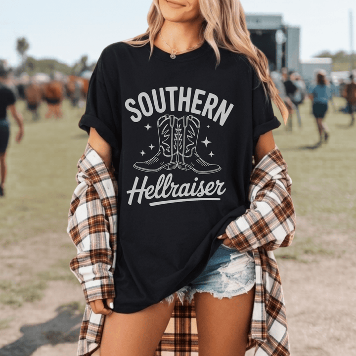 Southern Hellraiser Country Concert Shirt - Sunlit Funlit | Graphic Tees for Country Concert Addicts