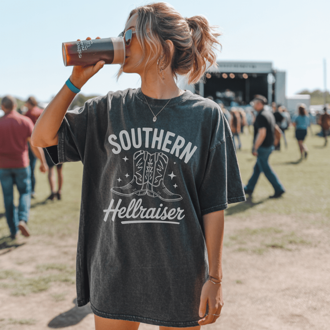 Southern Hellraiser Country Concert Shirt - Sunlit Funlit | Graphic Tees for Country Concert Addicts