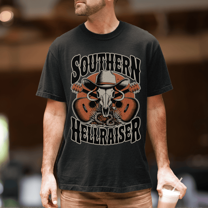 Southern Hellraiser Men's Western Graphic Tee - Sunlit Funlit | Graphic Tees for Country Concert Addicts