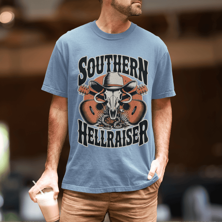 Southern Hellraiser Men's Western Graphic Tee - Sunlit Funlit | Graphic Tees for Country Concert Addicts