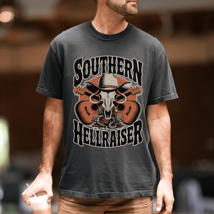 Southern Hellraiser Men's Western Graphic Tee - Sunlit Funlit | Graphic Tees for Country Concert Addicts