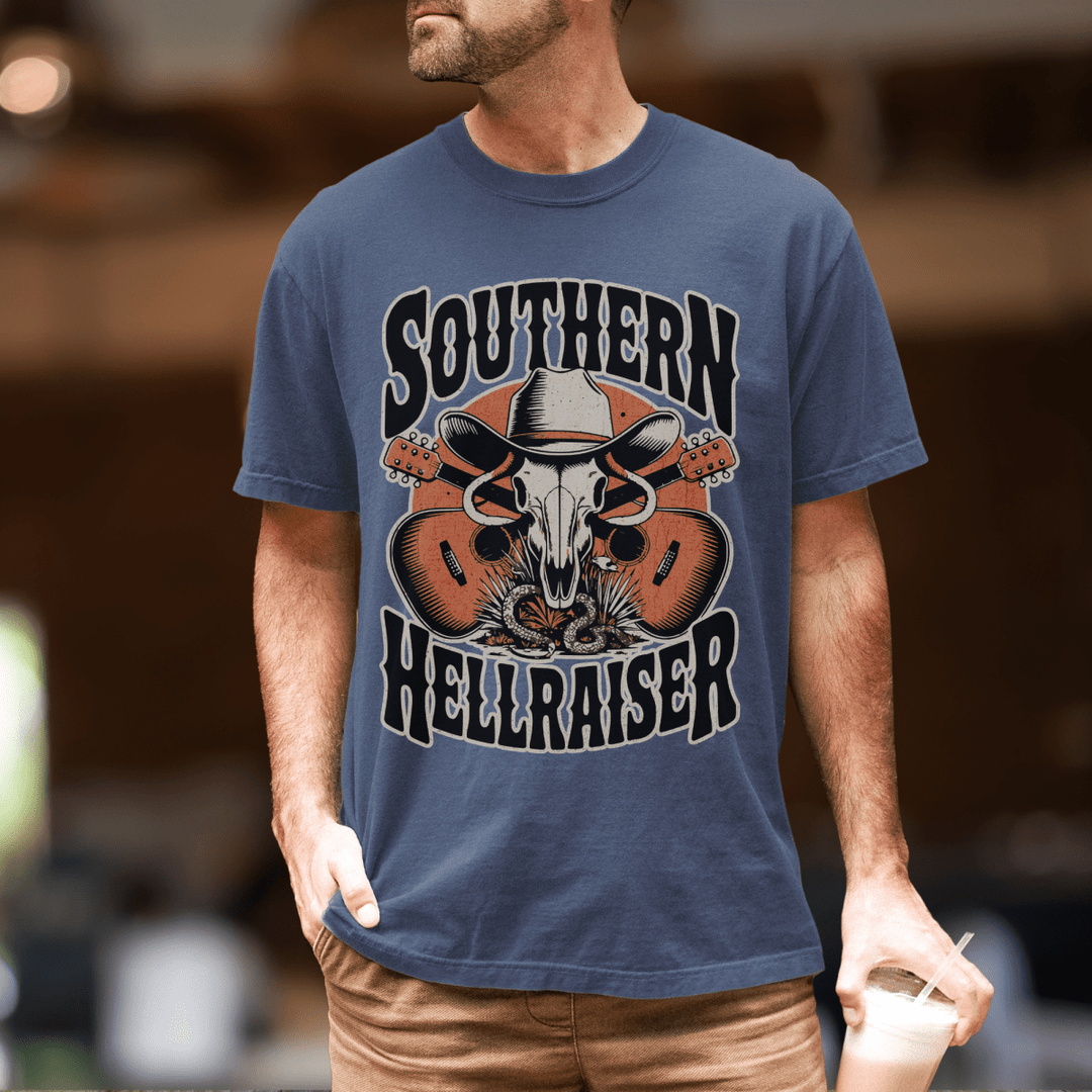 Southern Hellraiser Men's Western Graphic Tee - Sunlit Funlit | Graphic Tees for Country Concert Addicts