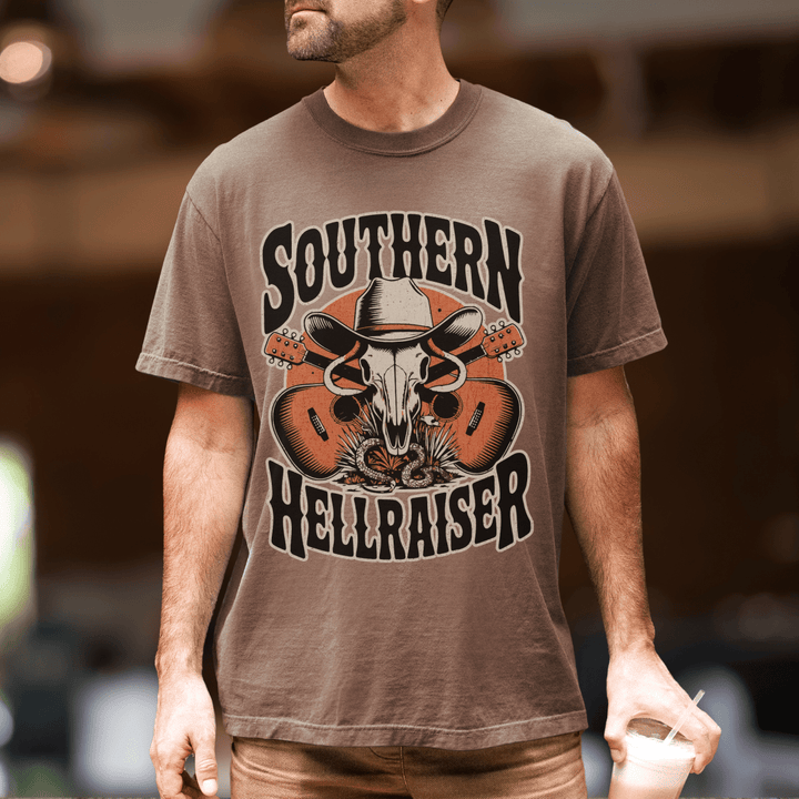 Southern Hellraiser Men's Western Graphic Tee - Sunlit Funlit | Graphic Tees for Country Concert Addicts