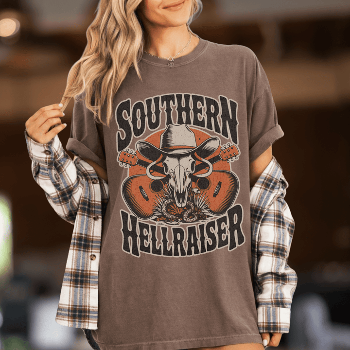 Southern Hellraiser Western Graphic Tee - Sunlit Funlit | Graphic Tees for Country Concert Addicts