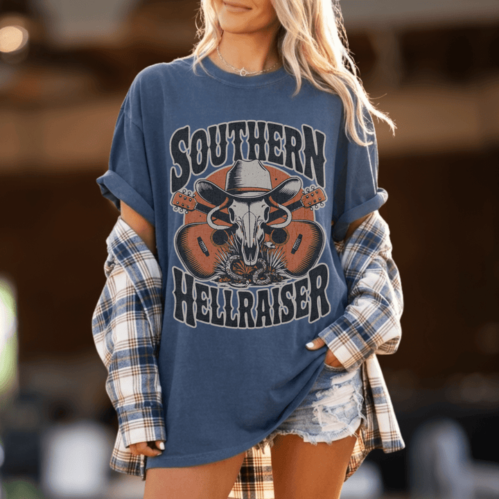 Southern Hellraiser Western Graphic Tee - Sunlit Funlit | Graphic Tees for Country Concert Addicts