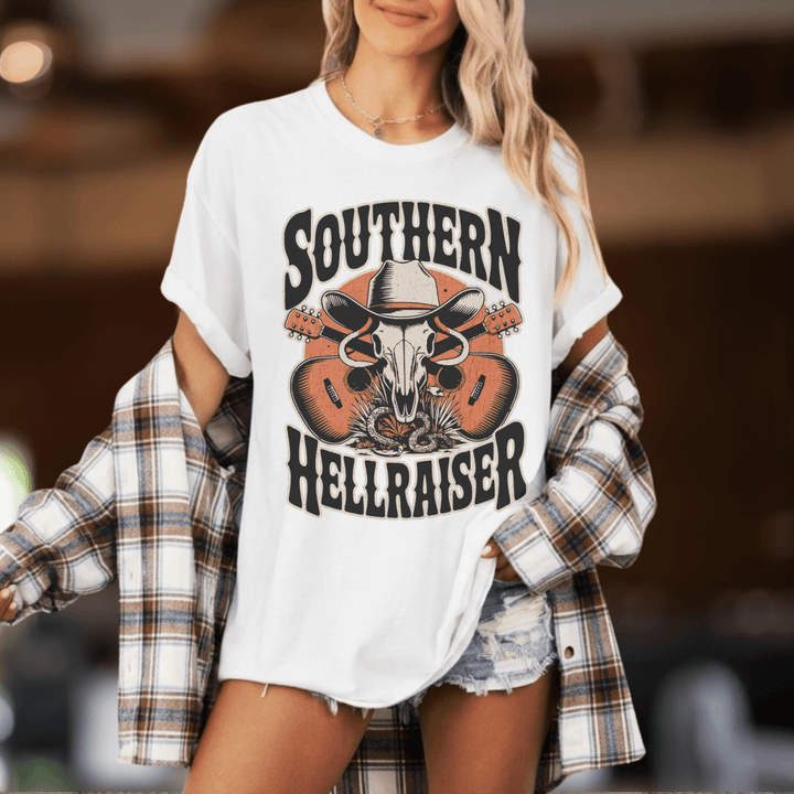 Southern Hellraiser Western Graphic Tee - Sunlit Funlit | Graphic Tees for Country Concert Addicts