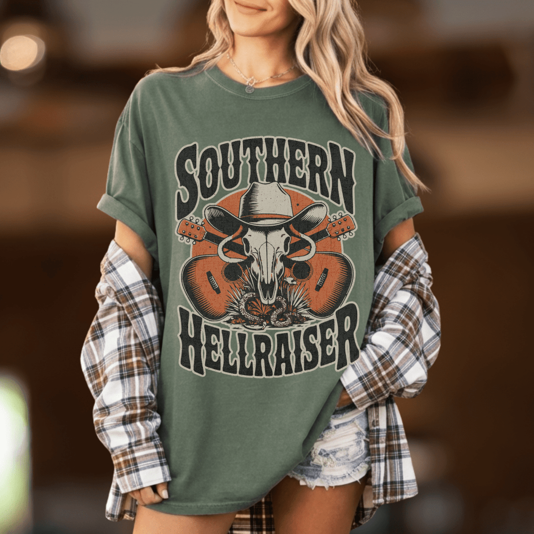 Southern Hellraiser Western Graphic Tee - Sunlit Funlit | Graphic Tees for Country Concert Addicts