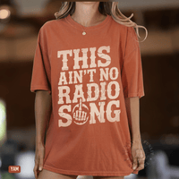 Thumbnail for This Ain't No Radio Song Country Rock Tee - Sunlit Funlit | Graphic Tees for Country Concert Addicts
