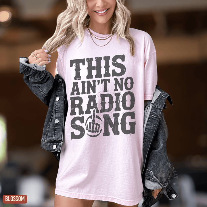 This Ain't No Radio Song Country Rock Tee - Sunlit Funlit | Graphic Tees for Country Concert Addicts