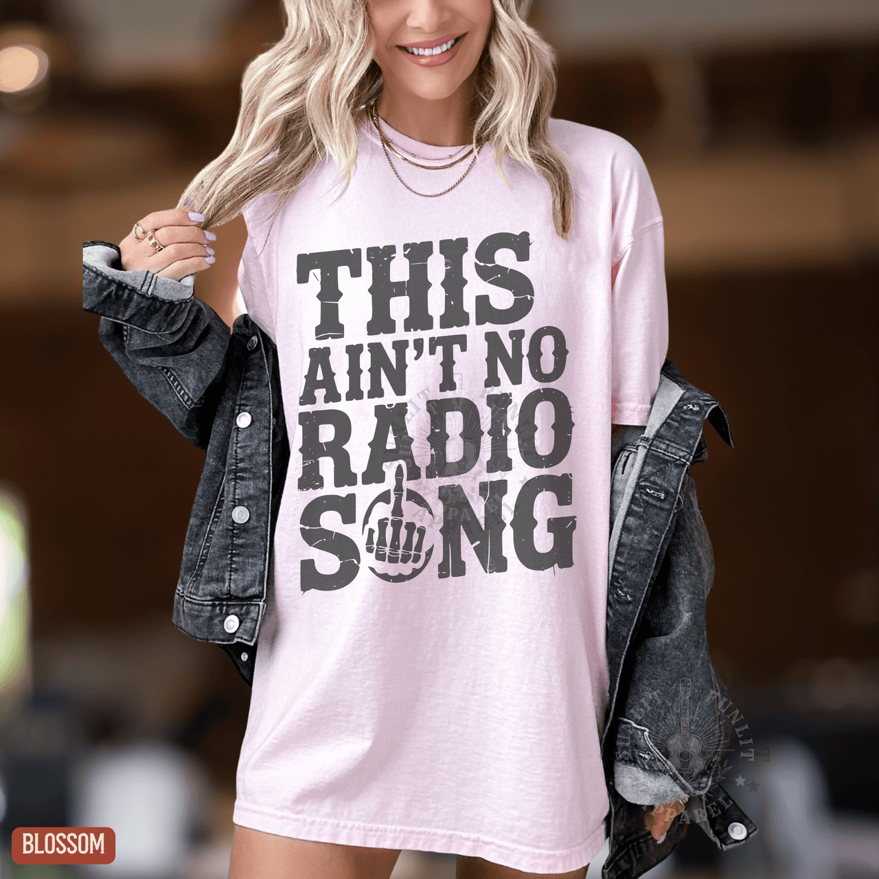 This Ain't No Radio Song Country Rock Tee - Sunlit Funlit | Graphic Tees for Country Concert Addicts