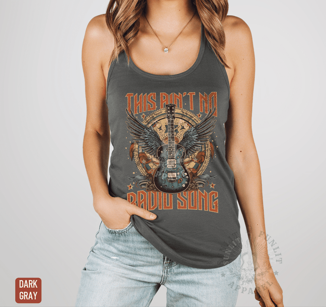 This Ain't No Radio Song Tank Top - Sunlit Funlit | Graphic Tees for Country Concert Addicts