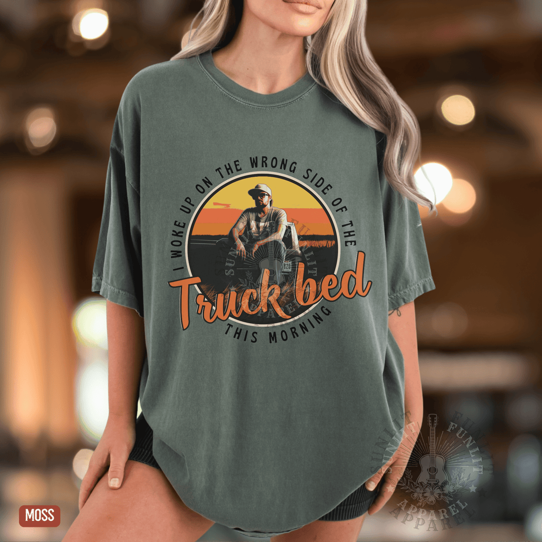 Truck Bed Comfort Colors Bro Country Fan Tee - Sunlit Funlit | Graphic Tees for Country Concert Addicts