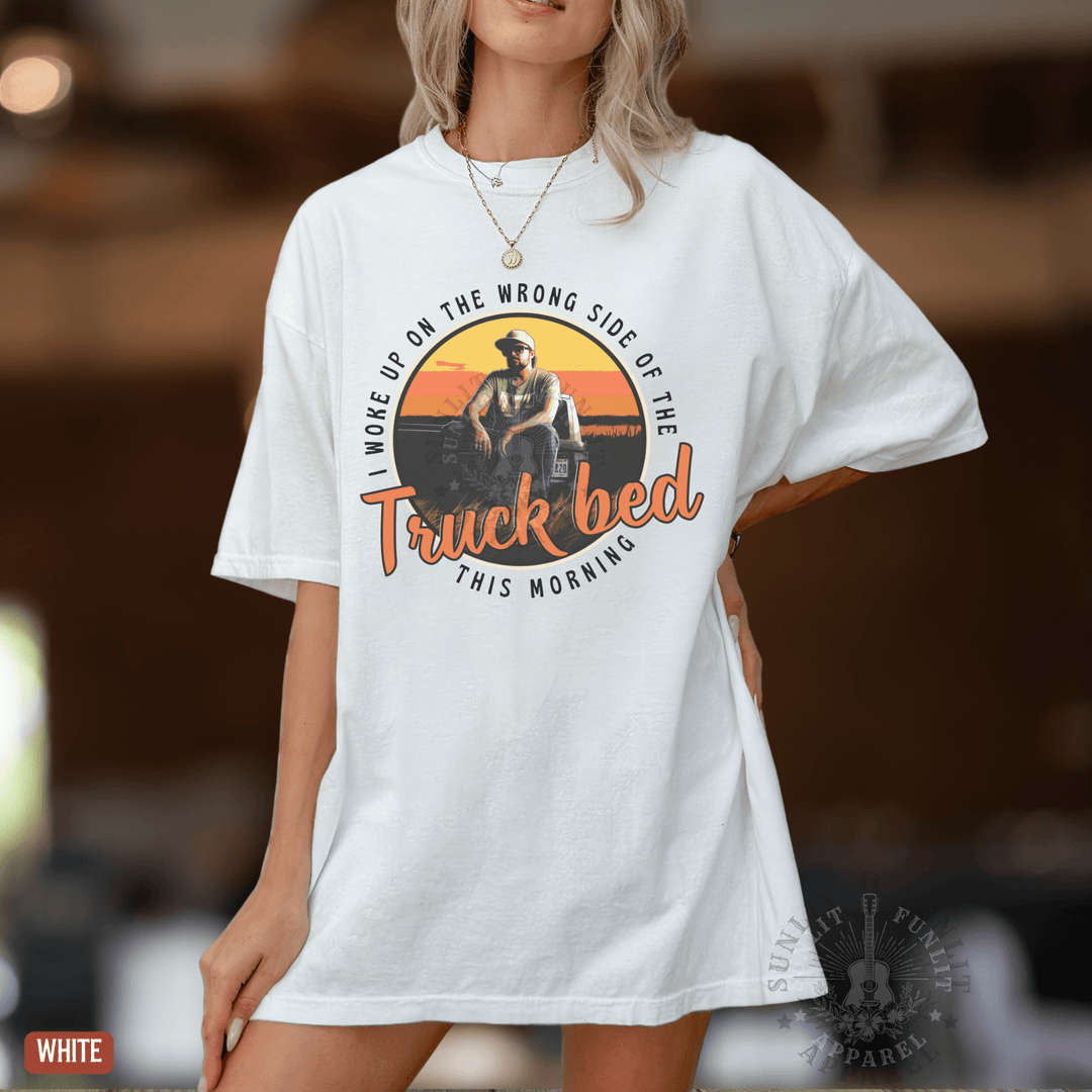 Truck Bed Comfort Colors Bro Country Fan Tee - Sunlit Funlit | Graphic Tees for Country Concert Addicts