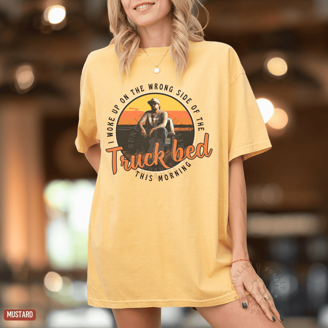 Truck Bed Comfort Colors Bro Country Fan Tee - Sunlit Funlit | Graphic Tees for Country Concert Addicts