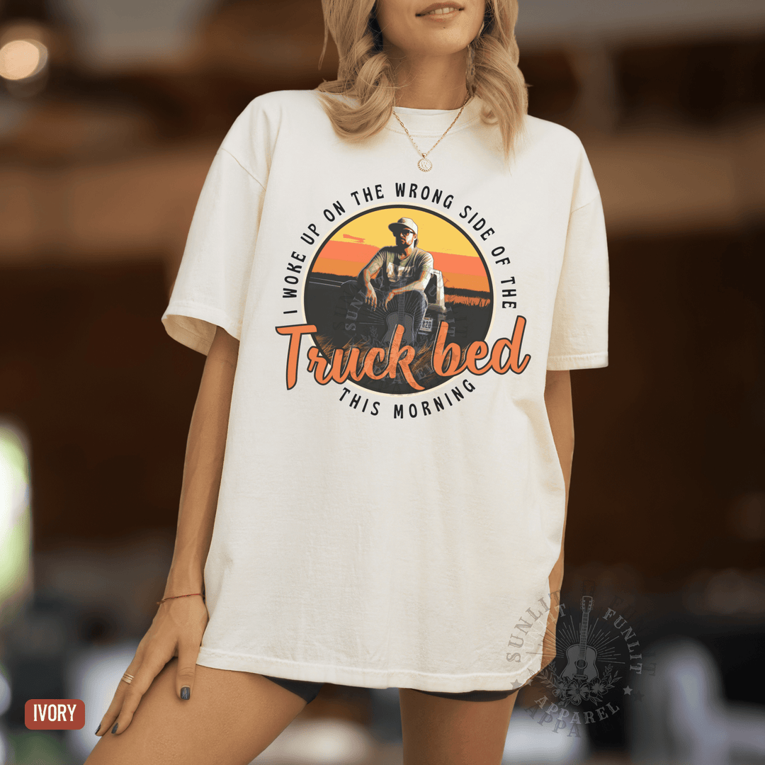 Truck Bed Comfort Colors Bro Country Fan Tee - Sunlit Funlit | Graphic Tees for Country Concert Addicts