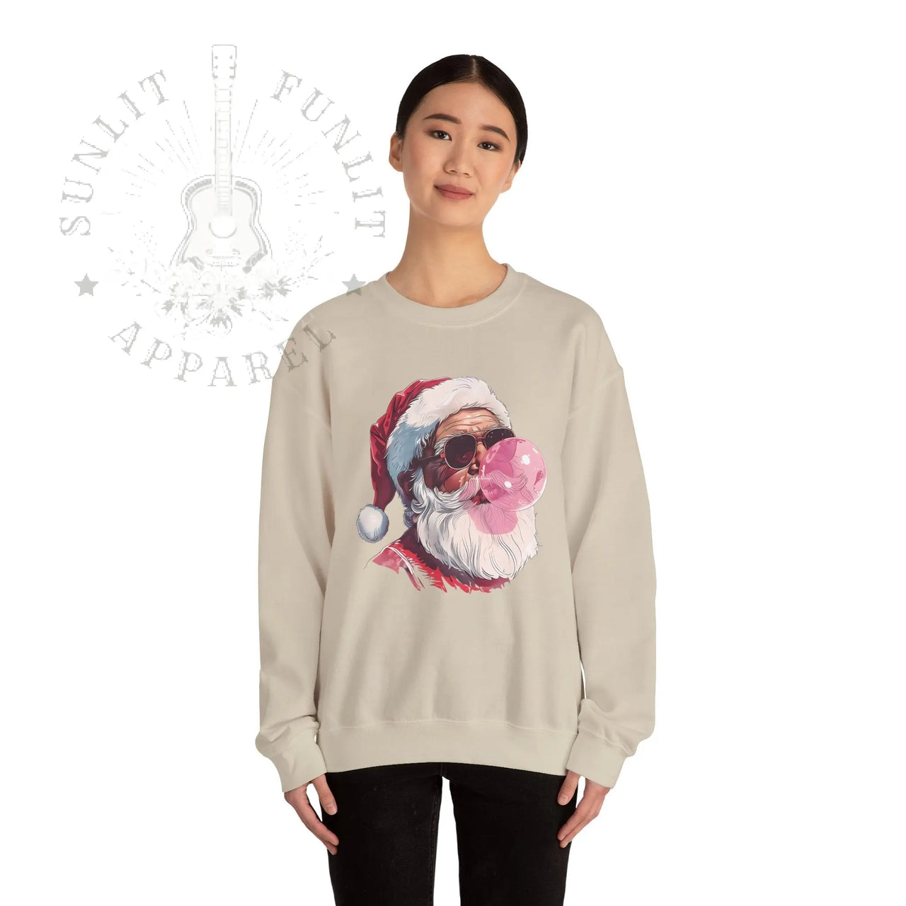 Vintage Santa Bubble Gum Funny Christmas Sweater - Sunlit Funlit Country Music Tees