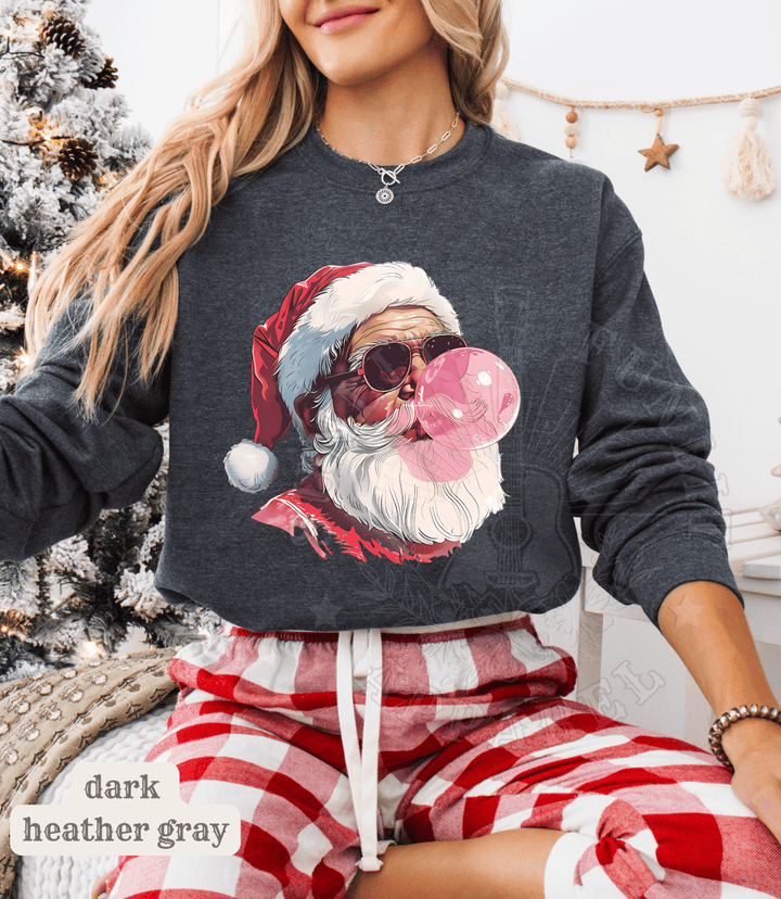 Vintage Santa Bubble Gum Funny Christmas Sweater - Sunlit Funlit | Graphic Tees for Country Concert Addicts