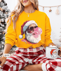 Thumbnail for Vintage Santa Bubble Gum Funny Christmas Sweater - Sunlit Funlit | Graphic Tees for Country Concert Addicts
