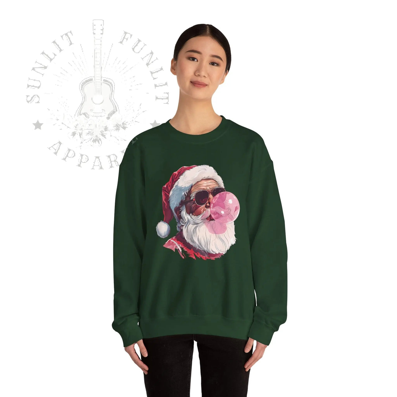 Vintage Santa Bubble Gum Funny Christmas Sweater - Sunlit Funlit Country Music Tees
