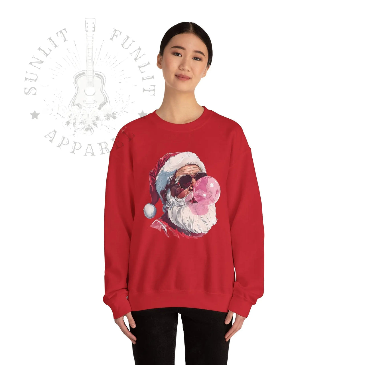 Vintage Santa Bubble Gum Funny Christmas Sweater - Sunlit Funlit Country Music Tees