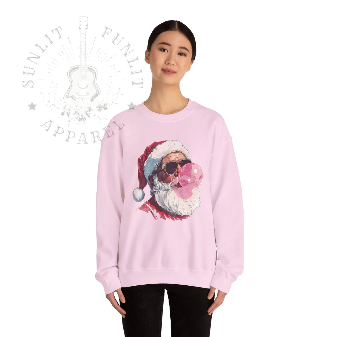 Vintage Santa Bubble Gum Funny Christmas Sweater - Sunlit Funlit Country Music Tees