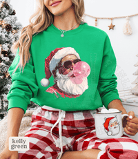 Thumbnail for Vintage Santa Bubble Gum Funny Christmas Sweater - Sunlit Funlit | Graphic Tees for Country Concert Addicts