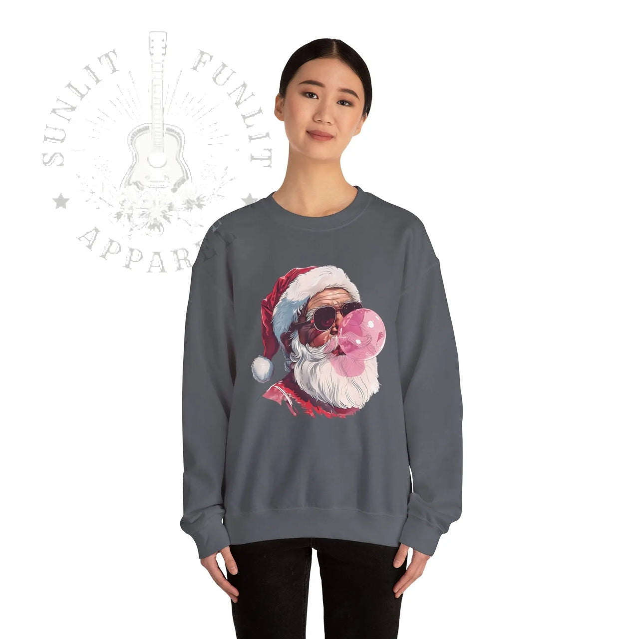 Vintage Santa Bubble Gum Funny Christmas Sweater - Sunlit Funlit Country Music Tees