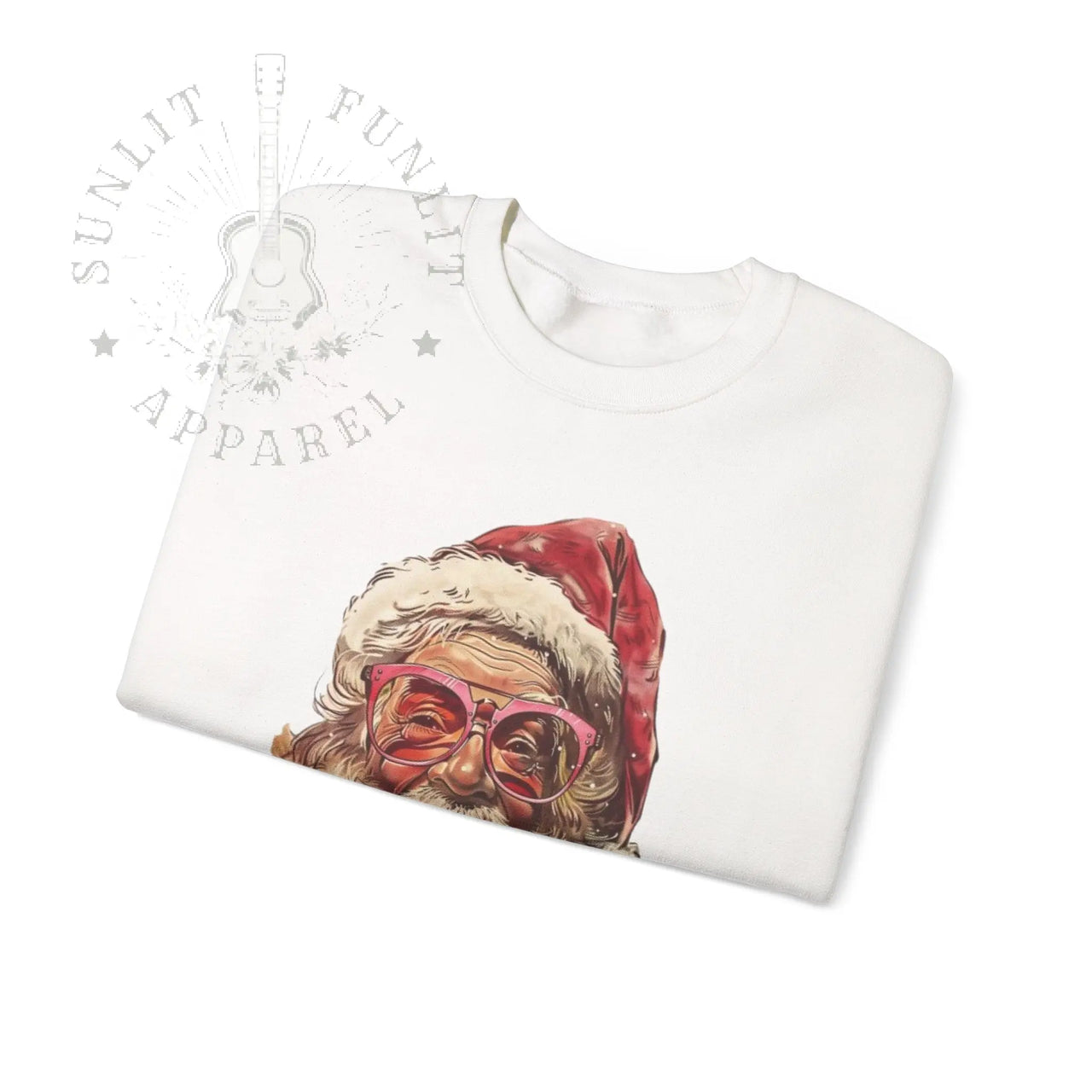 Vintage Santa Tongue Christmas Sweater - Sunlit Funlit Country Music Tees