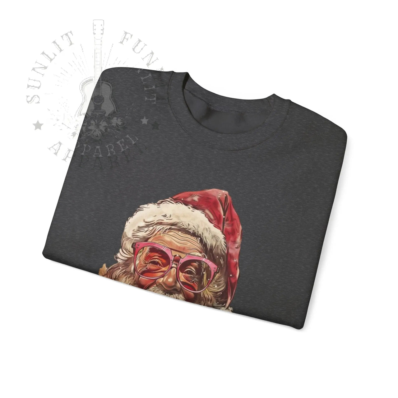 Vintage Santa Tongue Christmas Sweater - Sunlit Funlit Country Music Tees