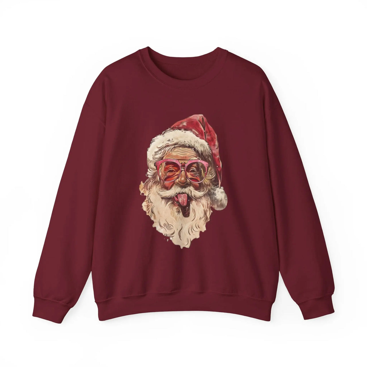 Vintage Santa Tongue Christmas Sweater - Sunlit Funlit Country Music Tees