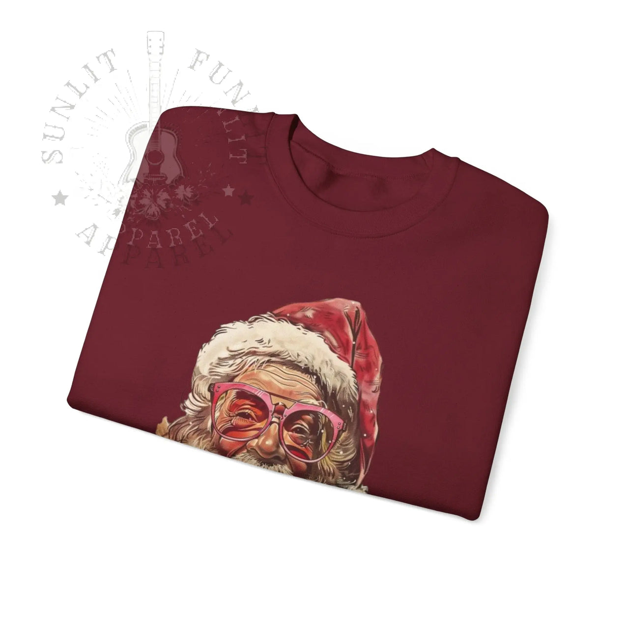 Vintage Santa Tongue Christmas Sweater - Sunlit Funlit Country Music Tees