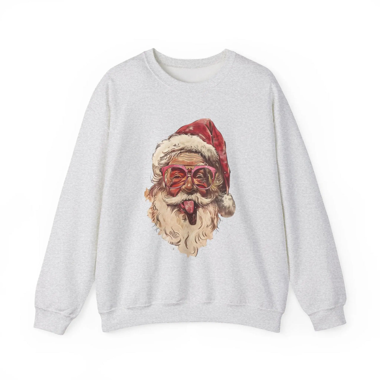 Vintage Santa Tongue Christmas Sweater - Sunlit Funlit Country Music Tees
