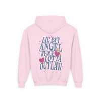 Thumbnail for Wallen Angel Outlaw Double Sided Youth Hoodie - Sunlit Funlit Country Music Tees