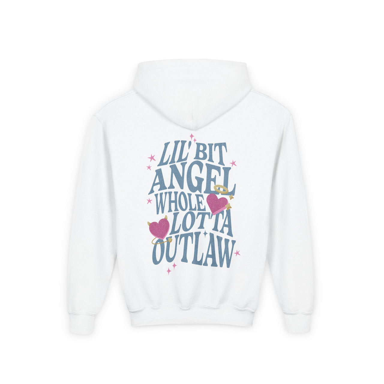 Wallen Angel Outlaw Double Sided Youth Hoodie - Sunlit Funlit Country Music Tees