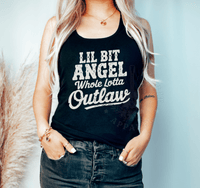 Thumbnail for Wallen Angel Outlaw Western Racerback Tank - Sunlit Funlit | Graphic Tees for Country Concert Addicts