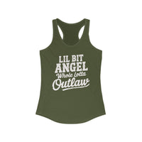 Thumbnail for Wallen Angel Outlaw Western Racerback Tank - Sunlit Funlit Country Music Tees