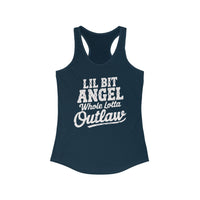 Thumbnail for Wallen Angel Outlaw Western Racerback Tank - Sunlit Funlit Country Music Tees