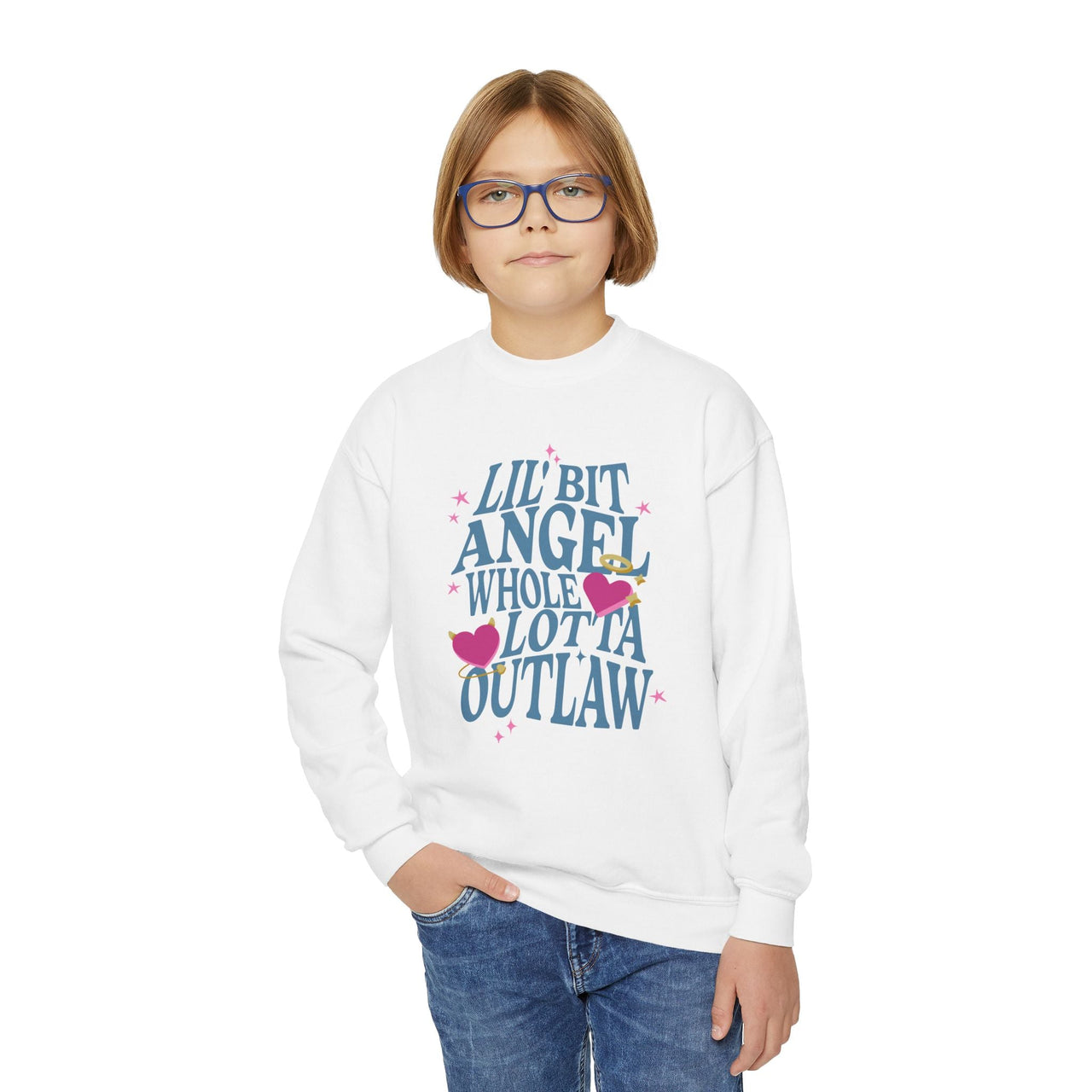 Wallen Angel Outlaw Youth Sweatshirt - Sunlit Funlit Country Music Tees