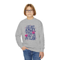 Thumbnail for Wallen Angel Outlaw Youth Sweatshirt - Sunlit Funlit Country Music Tees
