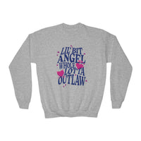 Thumbnail for Wallen Angel Outlaw Youth Sweatshirt - Sunlit Funlit Country Music Tees