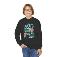 Thumbnail for Wallen Angel Outlaw Youth Sweatshirt - Sunlit Funlit Country Music Tees